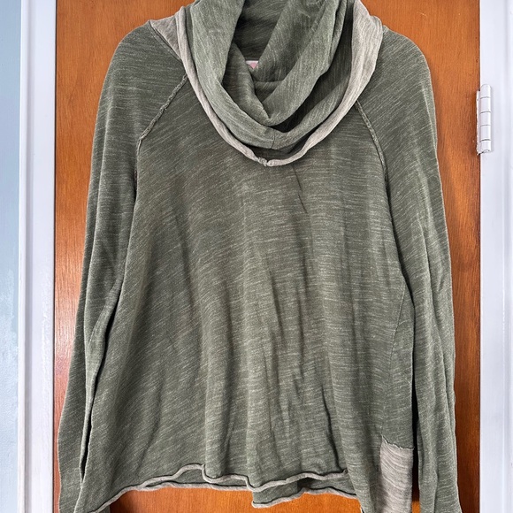 FP Beach Sweaters - FP Beach Sage Green Cowl Neck Sweater